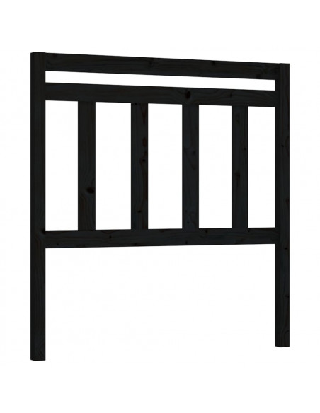 Testiera per Letto Nera 106x4x100 cm in Legno Massello di Pino