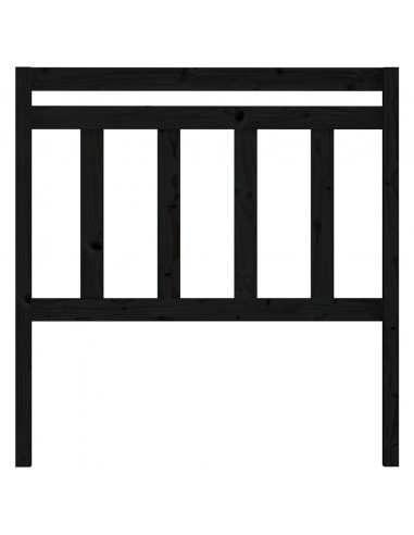Testiera per Letto Nera 106x4x100 cm in Legno Massello di Pino