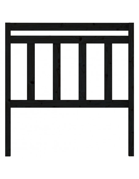 Testiera per Letto Nera 106x4x100 cm in Legno Massello di Pino