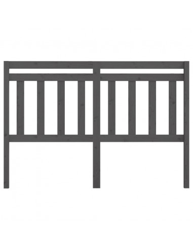 Testiera per Letto Grigia 126x4x100cm in Legno Massello di Pino