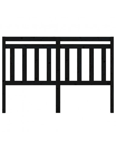 Testiera per Letto Nera 166x4x100 cm in Legno Massello di Pino