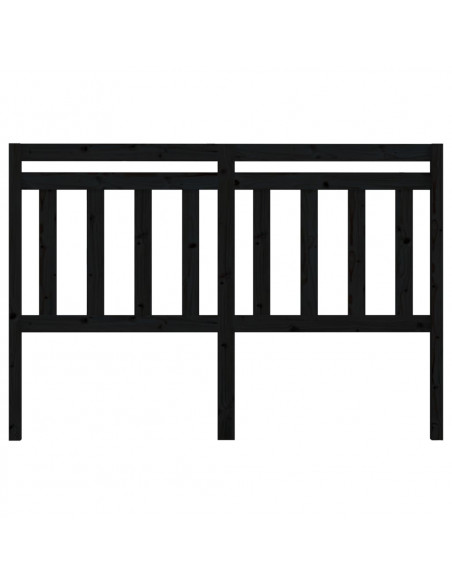 Testiera per Letto Nera 166x4x100 cm in Legno Massello di Pino