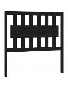 Testiera per Letto Nera 95,5x4x100 cm in Legno Massello di Pino 2
