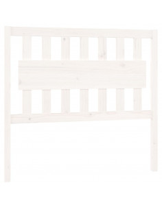Testiera per Letto Bianca 105,5x4x100 cm Legno Massello di Pino 2