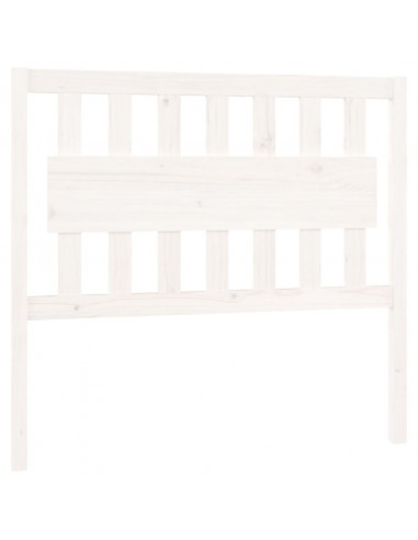 Testiera per Letto Bianca 105,5x4x100 cm Legno Massello di Pino
