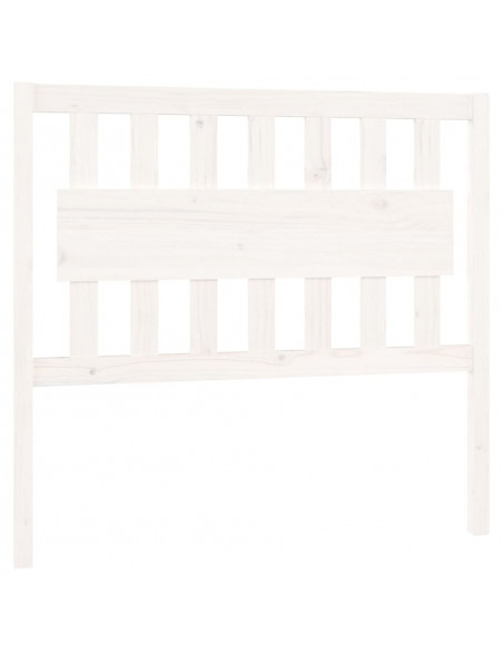 Testiera per Letto Bianca 105,5x4x100 cm Legno Massello di Pino