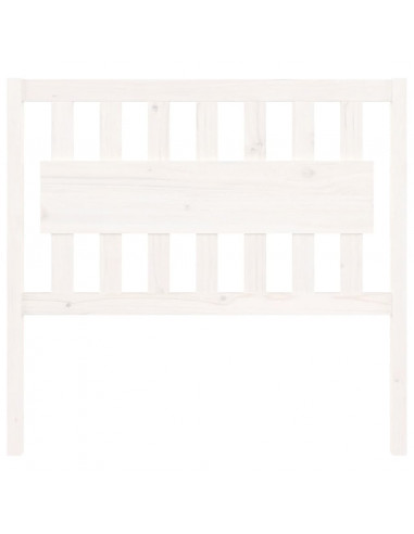 Testiera per Letto Bianca 105,5x4x100 cm Legno Massello di Pino