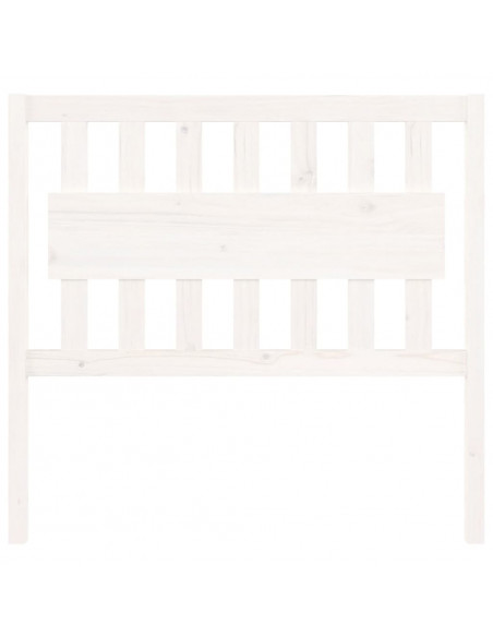 Testiera per Letto Bianca 105,5x4x100 cm Legno Massello di Pino