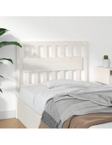 Testiera per Letto Bianca 105,5x4x100 cm Legno Massello di Pino