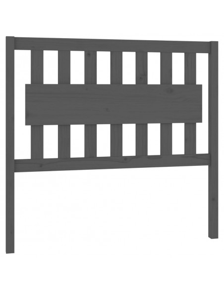 Testiera per Letto Grigia 105,5x4x100 cm Legno Massello di Pino
