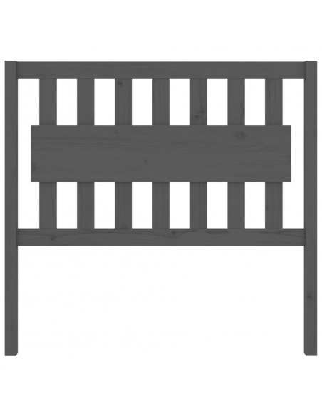 Testiera per Letto Grigia 105,5x4x100 cm Legno Massello di Pino