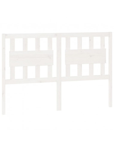 Testiera per Letto Bianca 125,5x4x100 cm Legno Massello di Pino