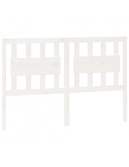 Testiera per Letto Bianca 125,5x4x100 cm Legno Massello di Pino