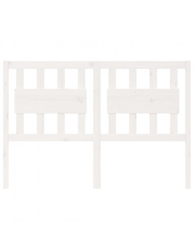 Testiera per Letto Bianca 125,5x4x100 cm Legno Massello di Pino