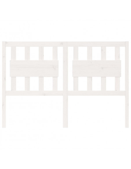 Testiera per Letto Bianca 125,5x4x100 cm Legno Massello di Pino