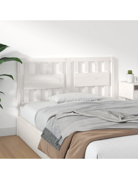 Testiera per Letto Bianca 125,5x4x100 cm Legno Massello di Pino