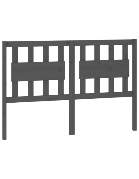 Testiera per Letto Grigia 125,5x4x100 cm Legno Massello di Pino
