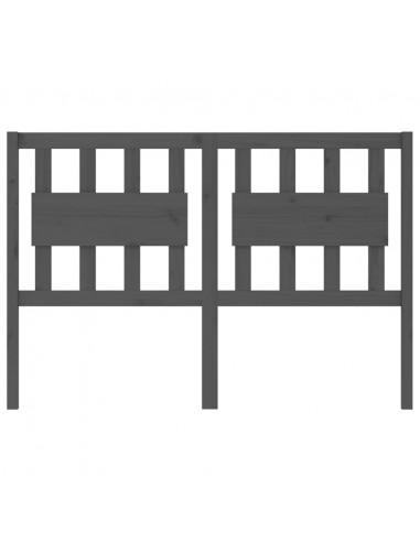 Testiera per Letto Grigia 125,5x4x100 cm Legno Massello di Pino