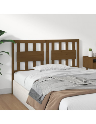 Testiera per Letto Miele 125,5x4x100 cm Legno Massello di Pino