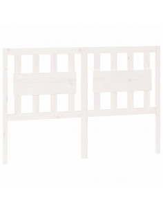 Testiera per Letto Bianca 145,5x4x100 cm Legno Massello di Pino 2
