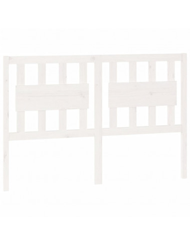 Testiera per Letto Bianca 145,5x4x100 cm Legno Massello di Pino
