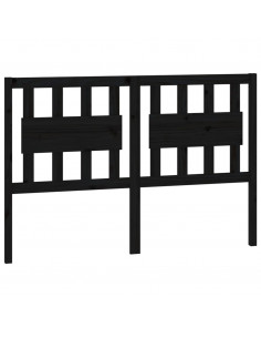 Testiera per Letto Nera 145,5x4x100cm in Legno Massello di Pino 2