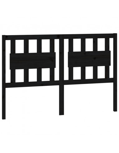 Testiera per Letto Nera 145,5x4x100cm in Legno Massello di Pino