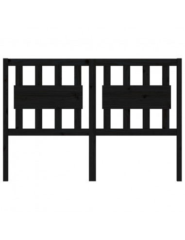 Testiera per Letto Nera 145,5x4x100cm in Legno Massello di Pino