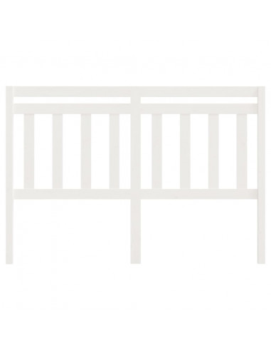 Testiera per Letto Bianca 146x4x100cm in Legno Massello di Pino