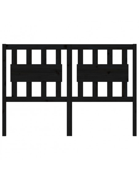 Testiera per Letto Nera 125,5x4x100cm in Legno Massello di Pino