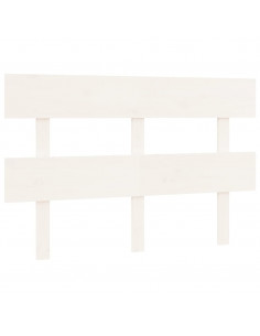 Testiera per Letto Bianca 124x3x81 cm in Legno Massello di Pino 2