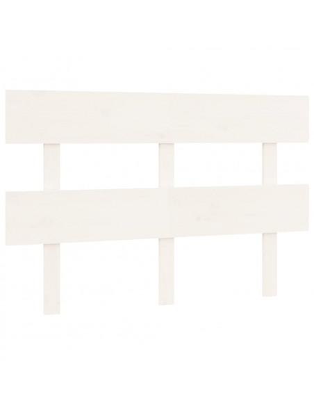 Testiera per Letto Bianca 124x3x81 cm in Legno Massello di Pino
