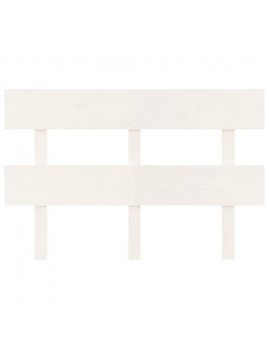 Testiera per Letto Bianca 124x3x81 cm in Legno Massello di Pino