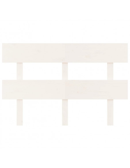 Testiera per Letto Bianca 124x3x81 cm in Legno Massello di Pino