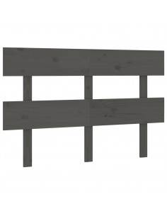 Testiera per Letto Grigia 124x3x81 cm in Legno Massello di Pino 2