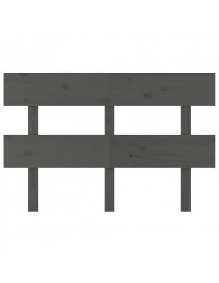 Testiera per Letto Grigia 124x3x81 cm in Legno Massello di Pino