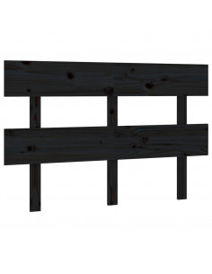 Testiera per Letto Nera 124x3x81 cm in Legno Massello di Pino 2