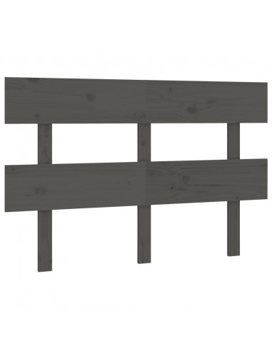 Testiera per Letto Grigia 138x3x81 cm in Legno Massello di Pino