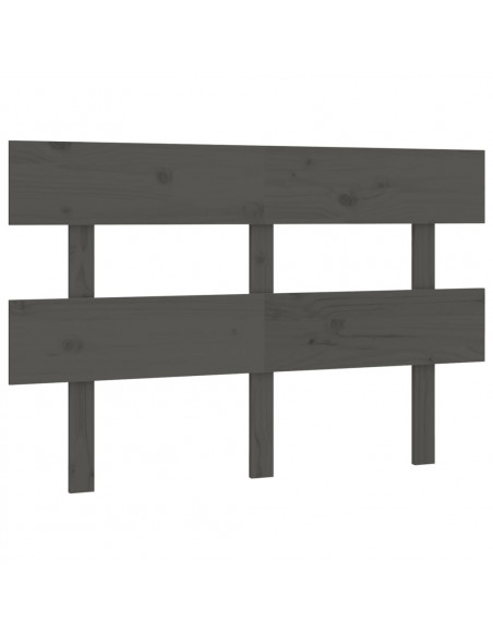 Testiera per Letto Grigia 138x3x81 cm in Legno Massello di Pino