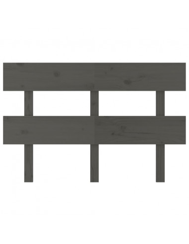 Testiera per Letto Grigia 138x3x81 cm in Legno Massello di Pino