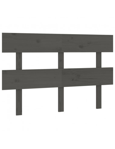 Testiera per Letto Grigia 144x3x81 cm in Legno Massello di Pino