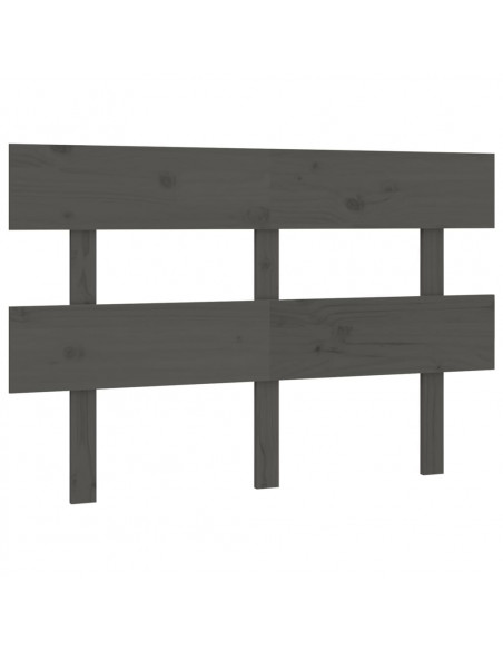 Testiera per Letto Grigia 144x3x81 cm in Legno Massello di Pino