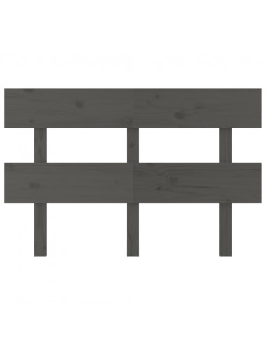 Testiera per Letto Grigia 144x3x81 cm in Legno Massello di Pino