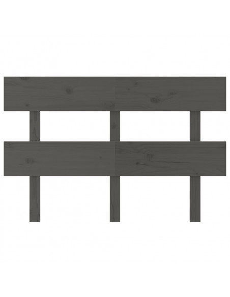 Testiera per Letto Grigia 144x3x81 cm in Legno Massello di Pino