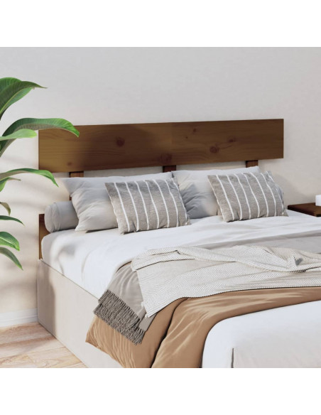 Testiera per Letto Miele 144x3x81 cm in Legno Massello di Pino