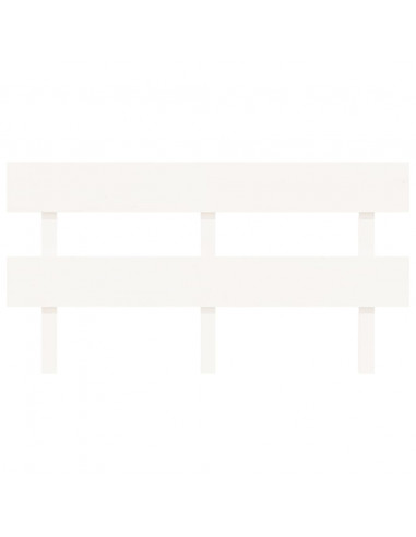Testiera per Letto Bianca 164x3x81 cm in Legno Massello di Pino