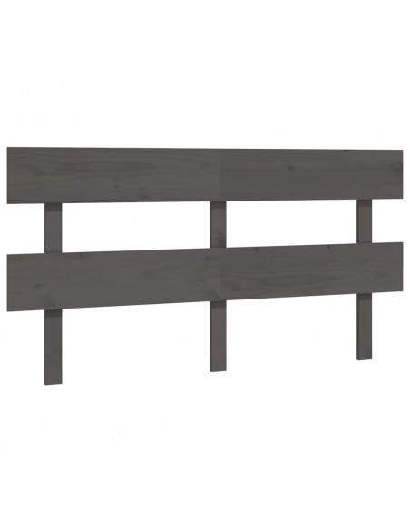 Testiera per Letto Grigia 164x3x81 cm in Legno Massello di Pino