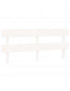 Testiera per Letto Bianca 204x3x81 cm in Legno Massello di Pino 2
