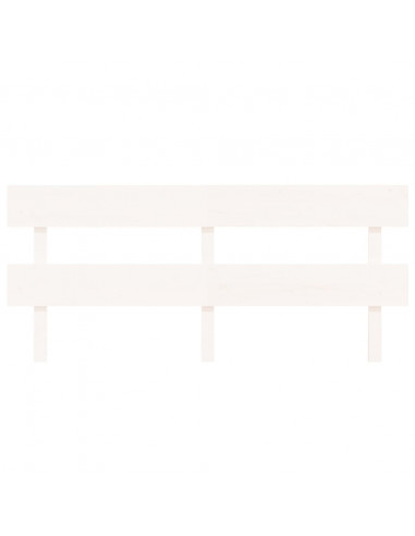 Testiera per Letto Bianca 204x3x81 cm in Legno Massello di Pino