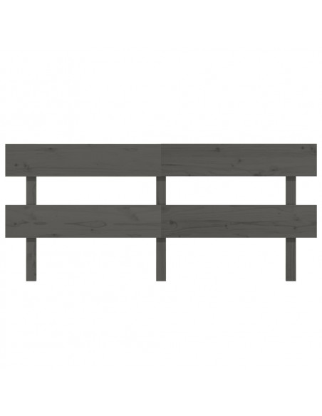 Testiera per Letto Grigia 184x3x81 cm in Legno Massello di Pino